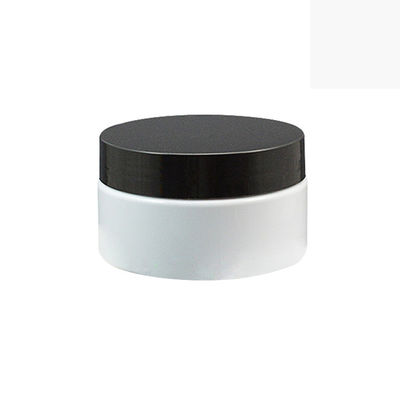 Опарник тары для хранения 100ml косметик белый пустой пластиковый с черной крышкой